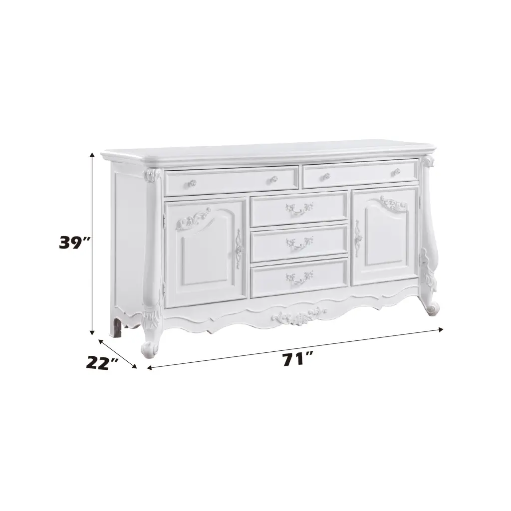 White Timber Latisha Dresser White Finish acme onsite store