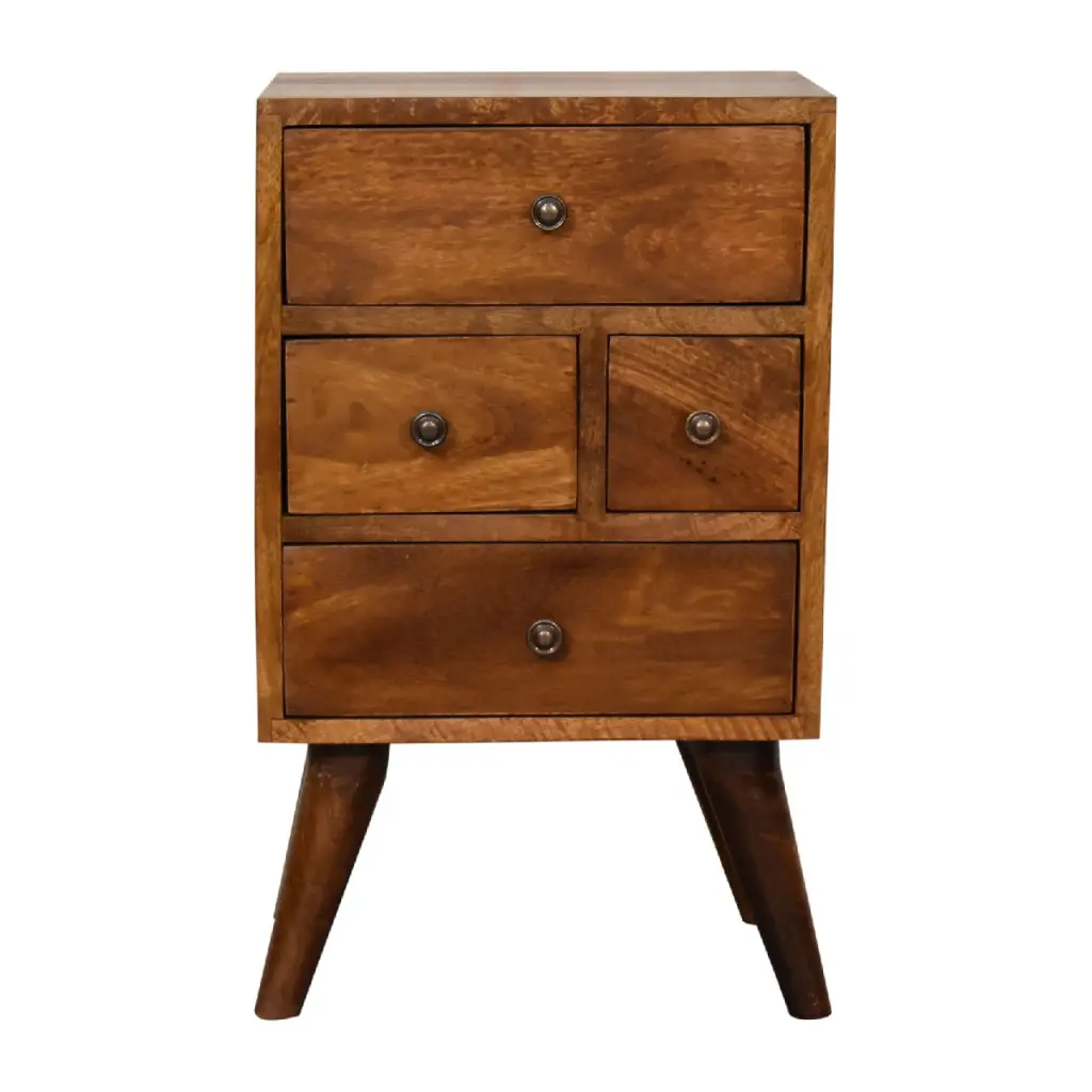 4 Drawer Multi Chestnut Bedside Chest Solid Timber Dresser artisan furniture