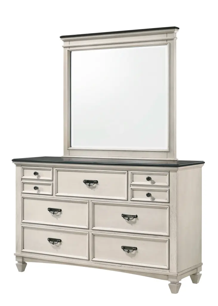 Sawyer Dresser Beige Timber Finish crown mark inc