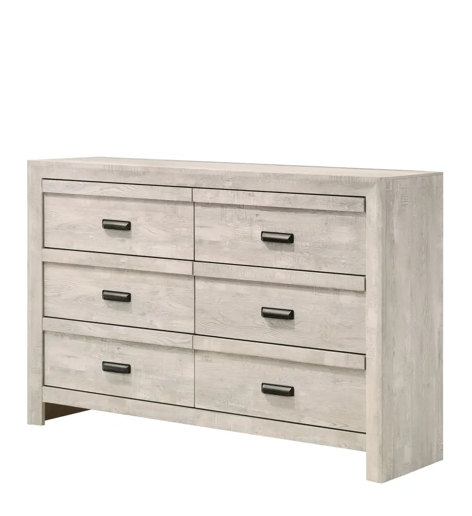 Valor Dresser Beige White Bedroom Timber Storage Furniture crown mark inc