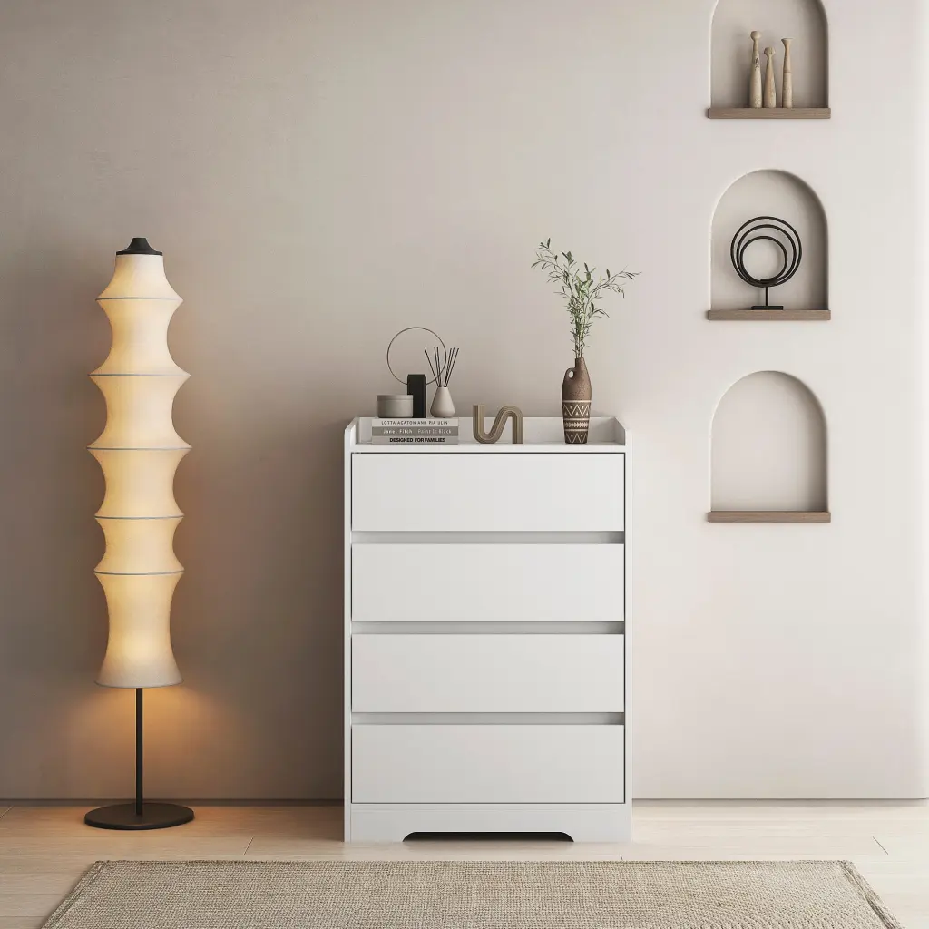 4 Drawer Gown Chest Drawers Without Handle White Gown Chest Bedroom dasenwood