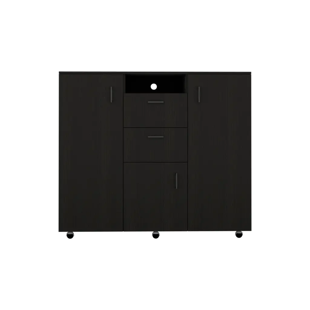 Black Wengue 2 Drawer Rectangle Dresser Particle Board Bedroom Furniture furniture max