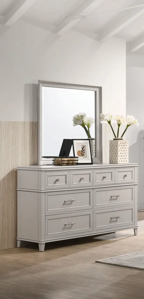 Gray 6 Drawer Dresser Solid Timber Mdf Bedroom Storage Furniture ihomefurnishings