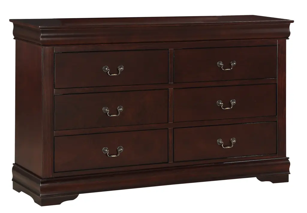 1Pc Cherry Finish Six Drawers Louis Philip Dresser Solid Timber Contemporary Style kanepe