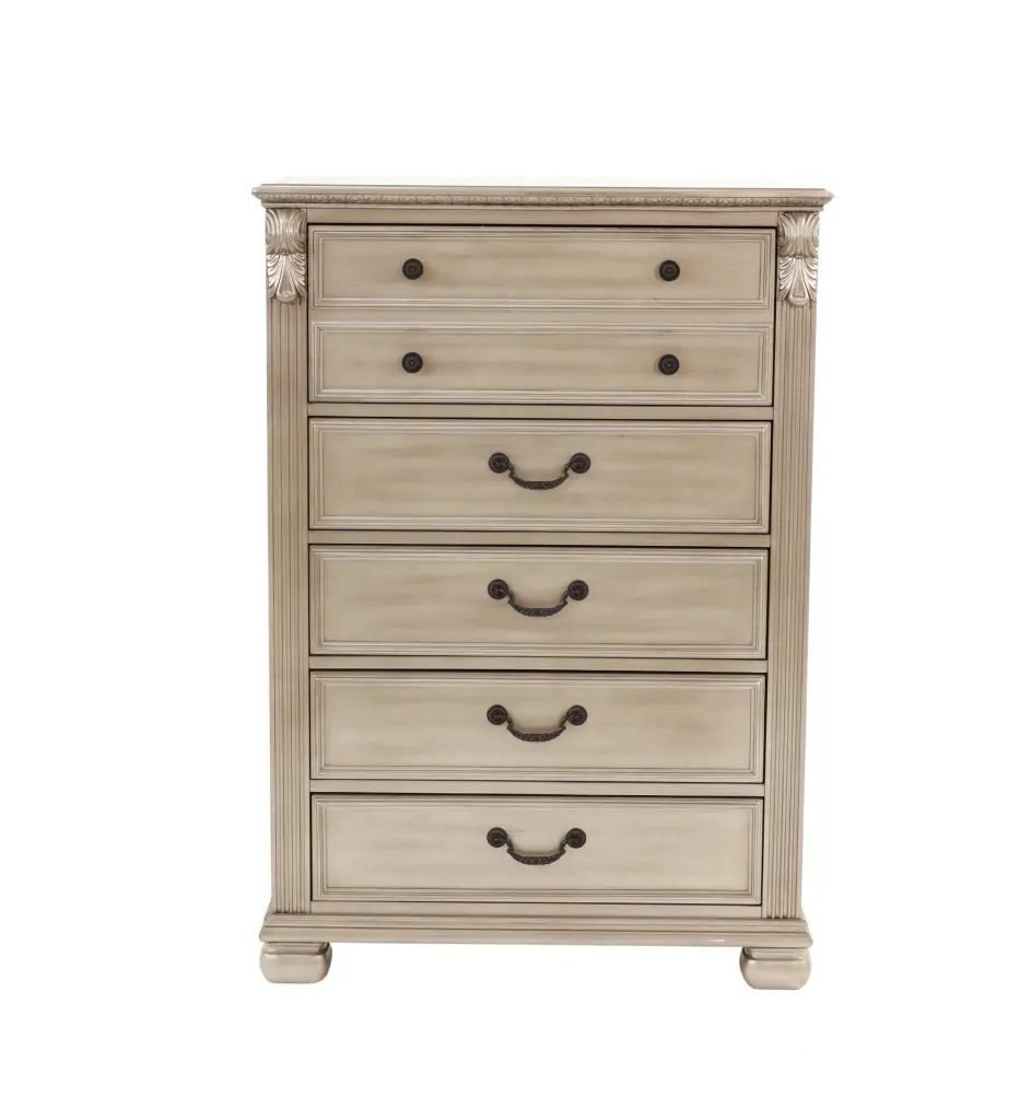 Antique Shiny Metal Chest Drawers Bedroom Home Decor Traditional Style kanepe