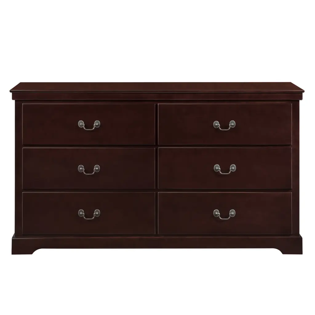 Classic Traditional 1Pc Dresser 6 Drawers Cherry Finish Bedroom Wooden Chest kanepe