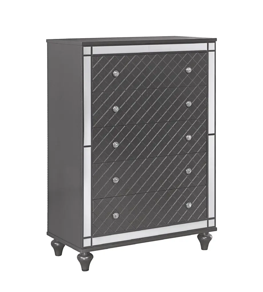 Glam Contemporary Style 5 Drawer Chest Storage Drawers Mirror kanepe