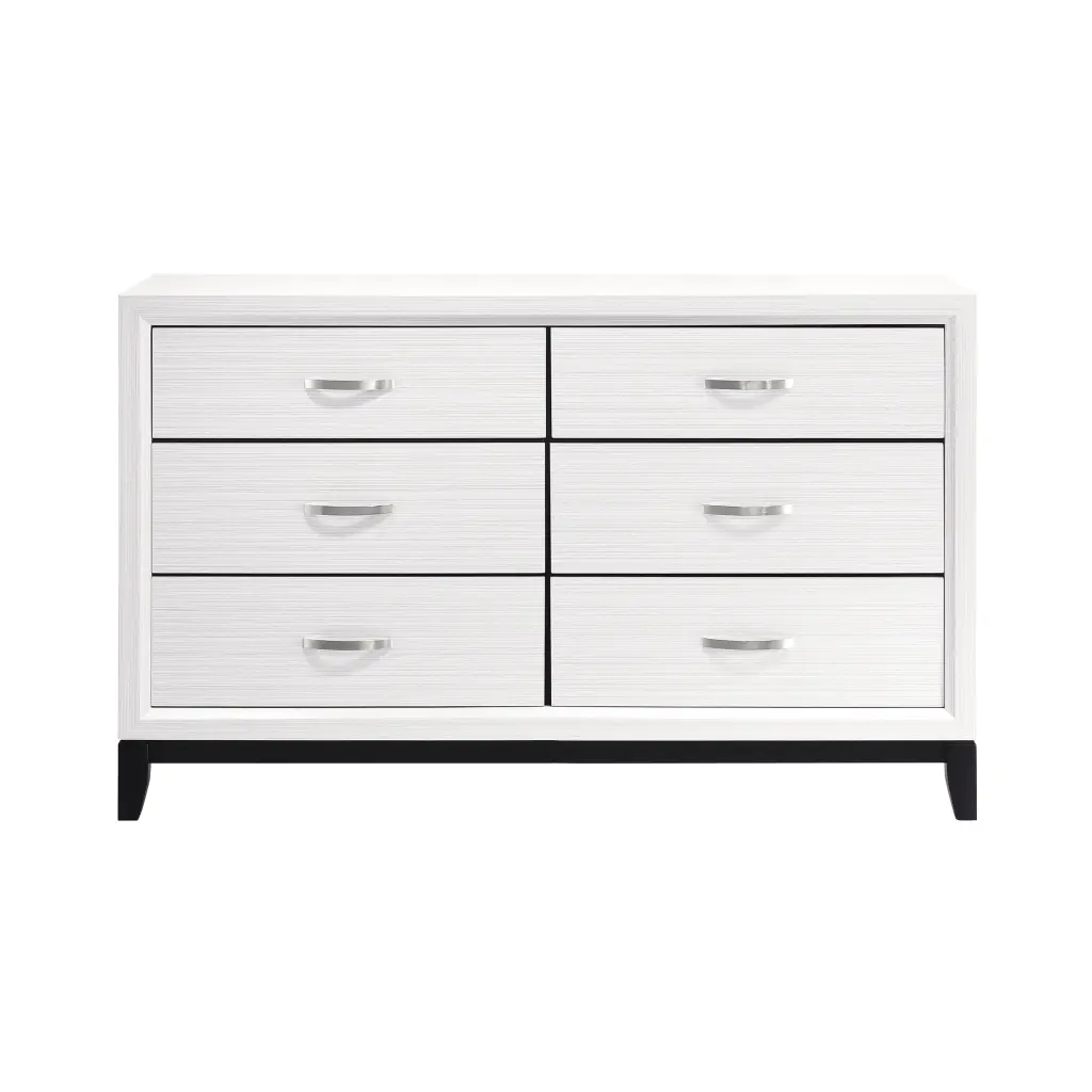 Modern Contemporary White Finish Storage Dresser 6 Drawers 1Pc Wood kanepe