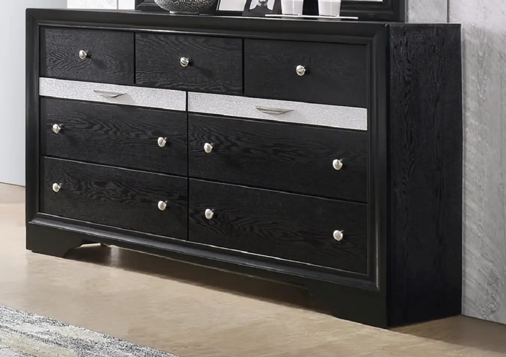 Modern Premium 7 Drawer Dresser Pullout Jeweler Tray Shiny Metal Panel Glam kanepe