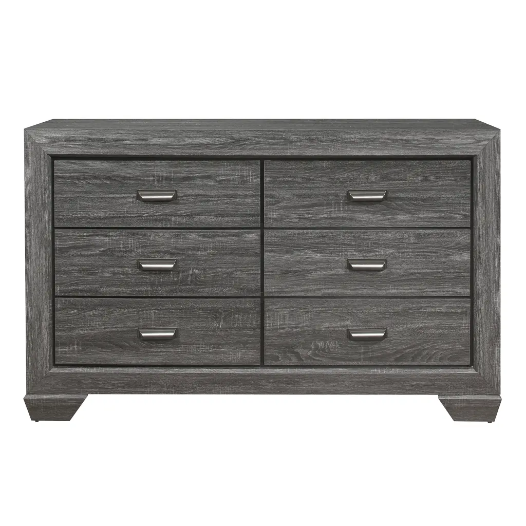 Timberen Bedroom Home Decor Gray Finish 6 Drawer Dresser Contemporary Storage kanepe