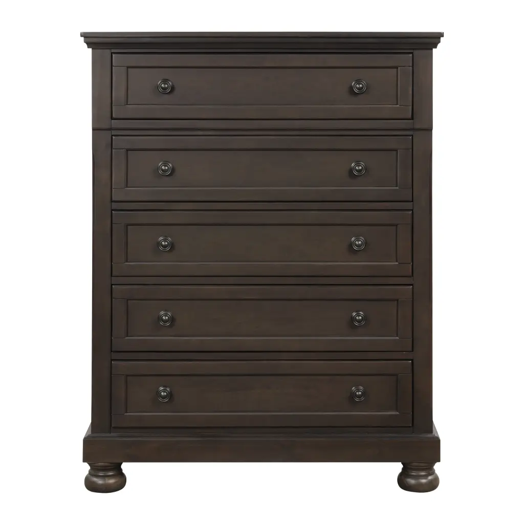Traditional Design Bedroom Chest 5 Drawers Gray Finish kanepe