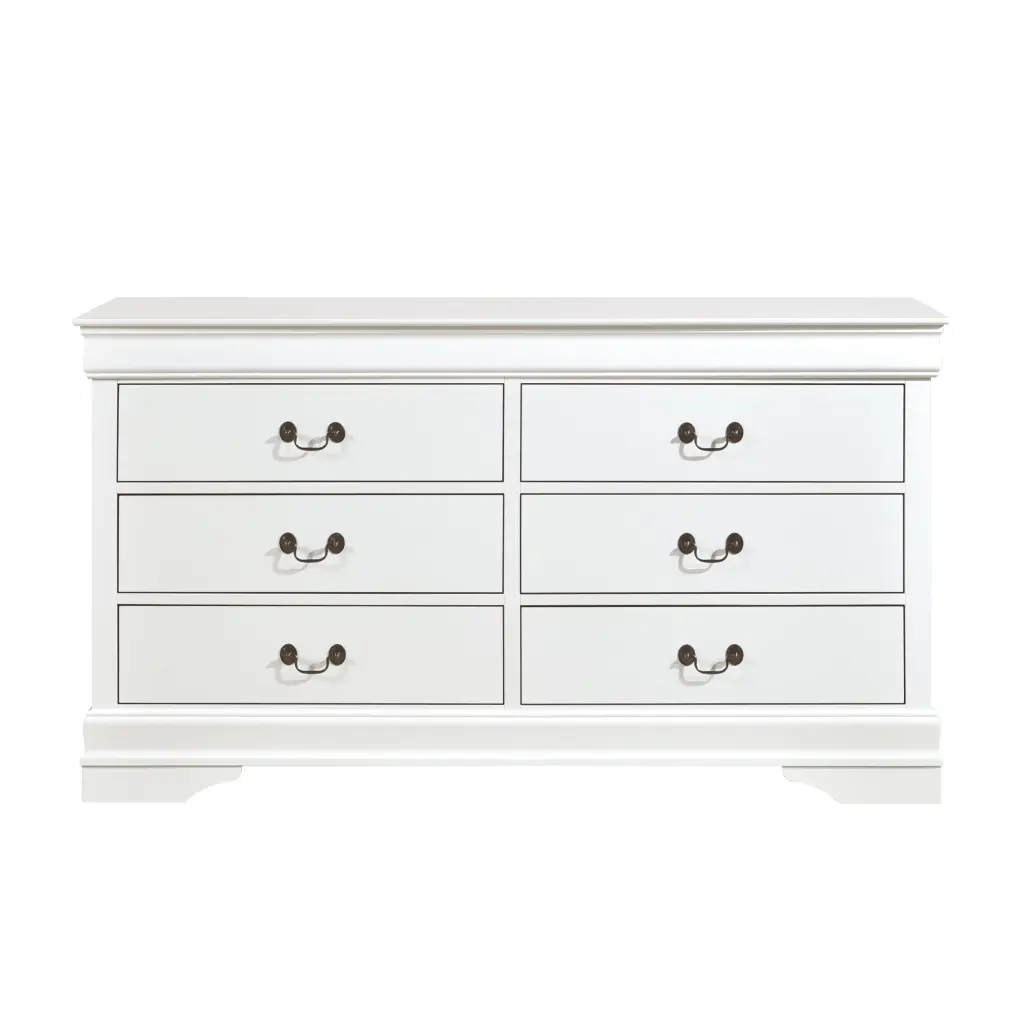 Traditional White Dresser Louis Phillippe Style Antique Drop Handles kanepe