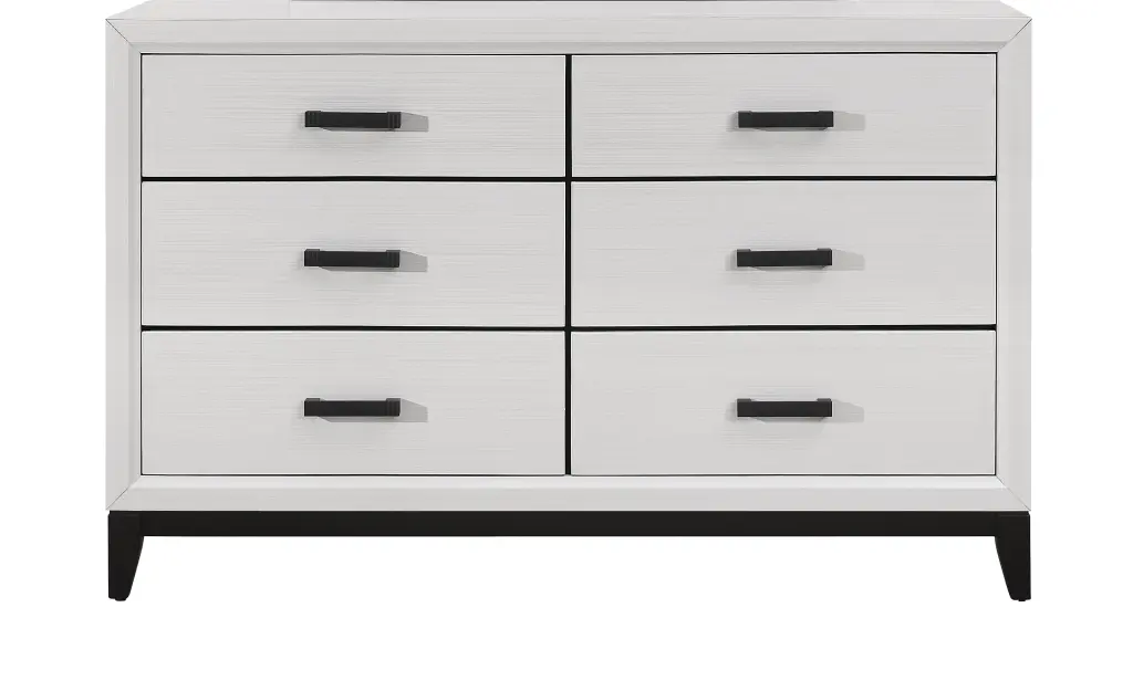 Mirage White Dresser White Rubber Wood Bedroom Storage luxe modern furniture