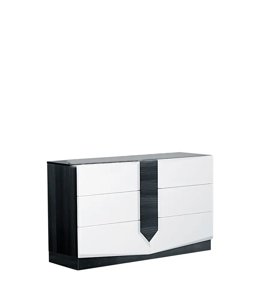 Vios Zebra White Hg Dresser White Black Mdf Bedroom Storage Furniture luxe modern furniture