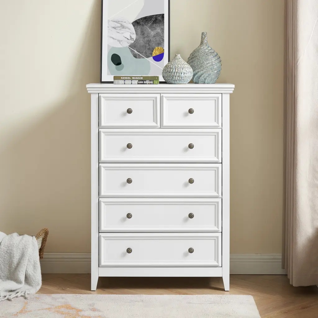 Modern 6 Drawer Dresser Cabinet Chest Drawers Closet Organization rnb