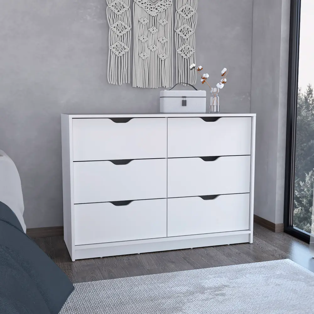 Basilea 4 Drawers Gown Dresser 2 Cabinets White Modern Bedroom Furniture rta mubles colombia