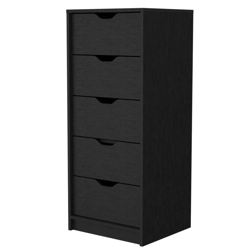 Dillon 5 Drawer Tall Chest Dresser White MDF Engineered Wood Storage rta mubles colombia