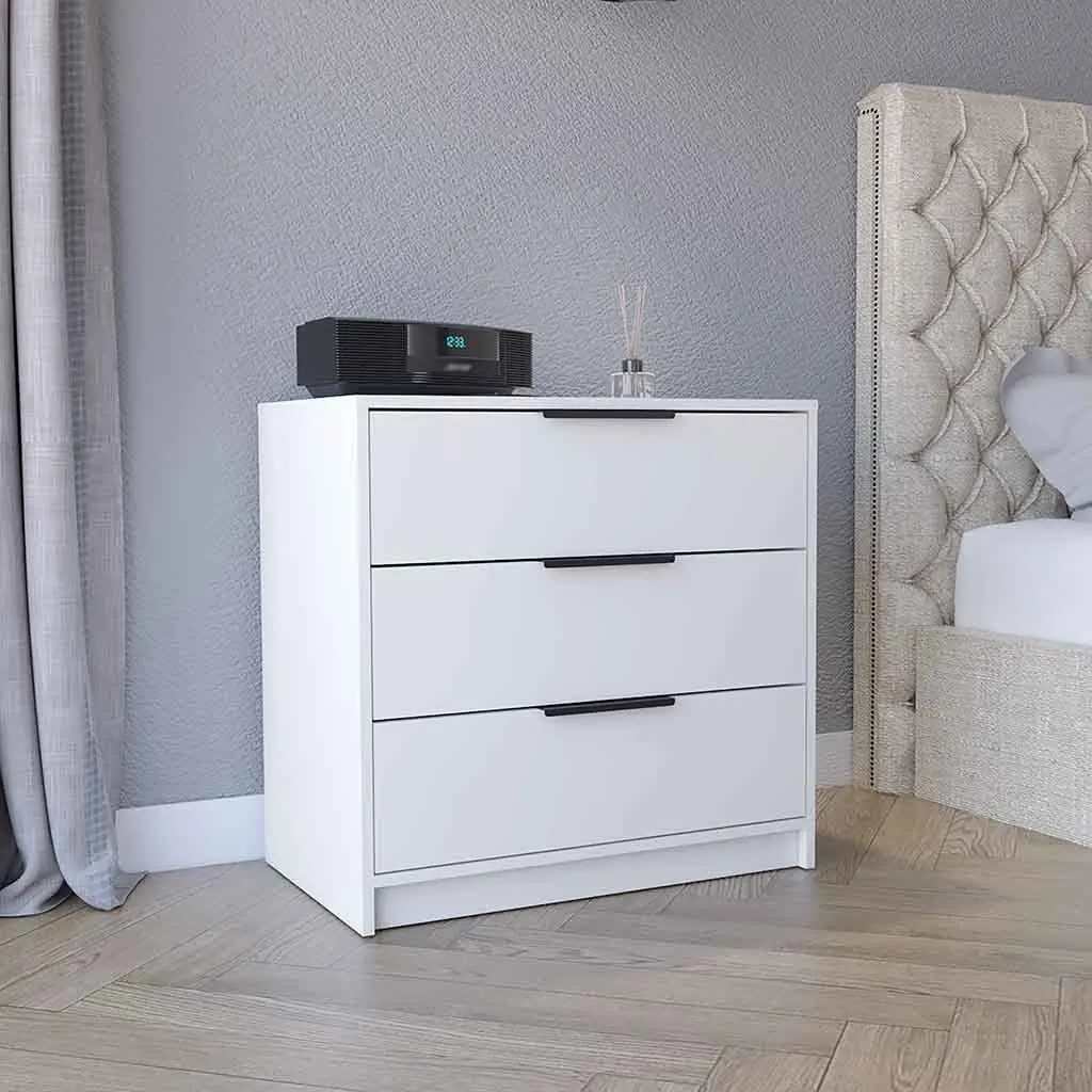 Kaia 3 Drawers Dresser High Quality White Modern Bedroom Furniture rta mubles colombia