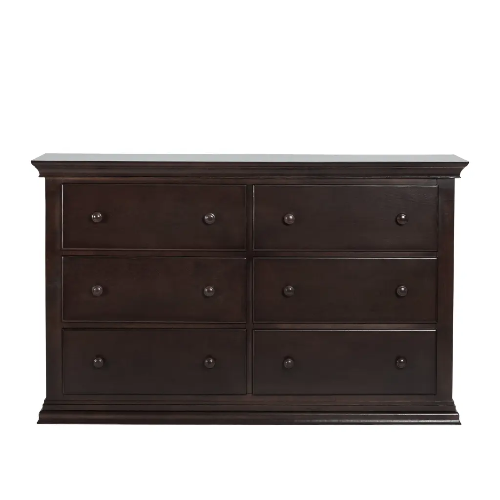 Universal 6 Drawer Dresser Espresso Solid Timber Chest Drawers simple living