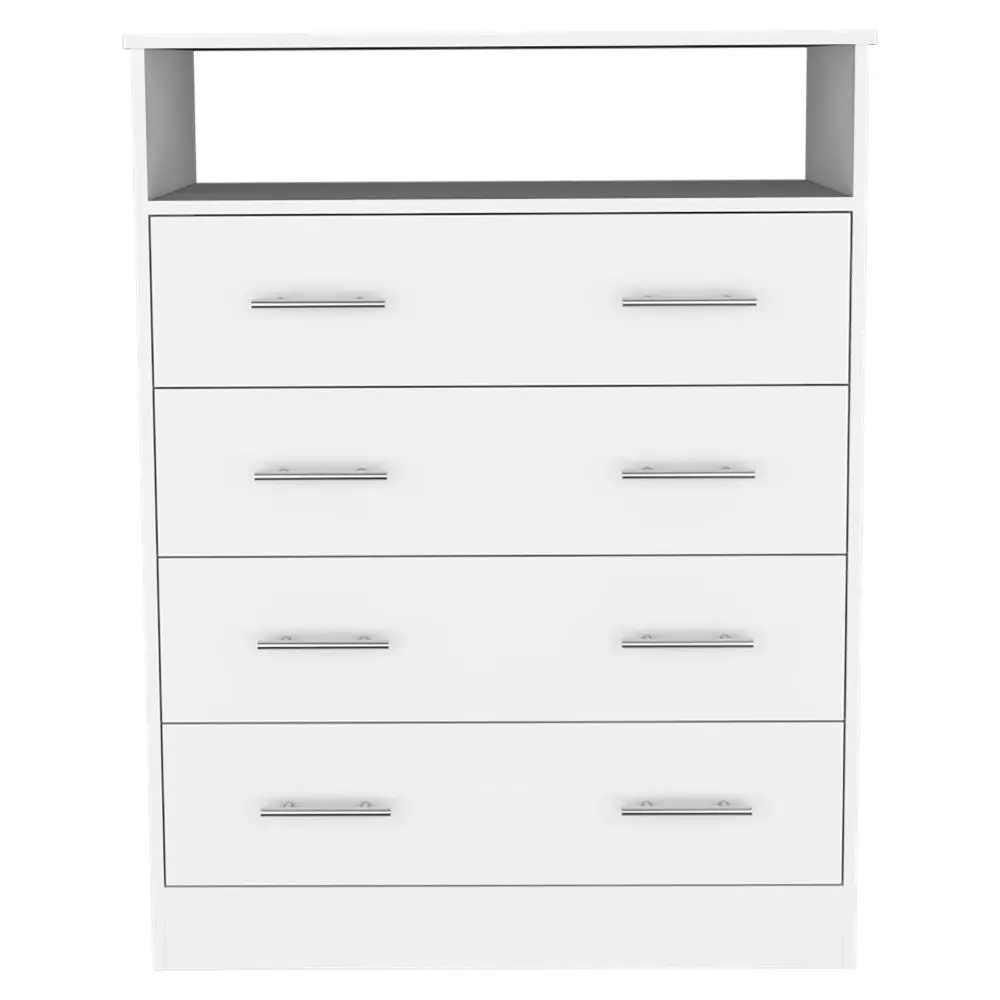 Four Drawer Dresser Wuju White Particle Board Bedroom Storage treevol furniture