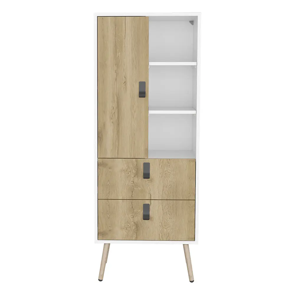 Tall Dresser Magness White Macadamia Multicolor Particle Board treevol furniture