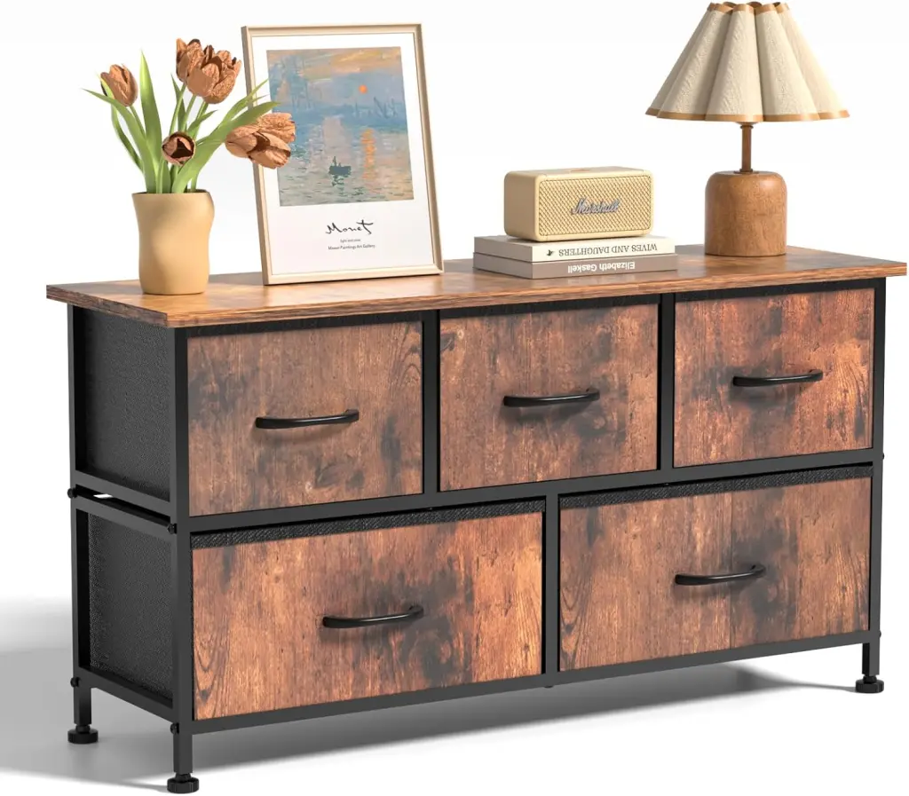 5 Drawers Dresser Bedroom Kidsroom Furniture Wide Chest Drawers Storage Organizer w1134dhs