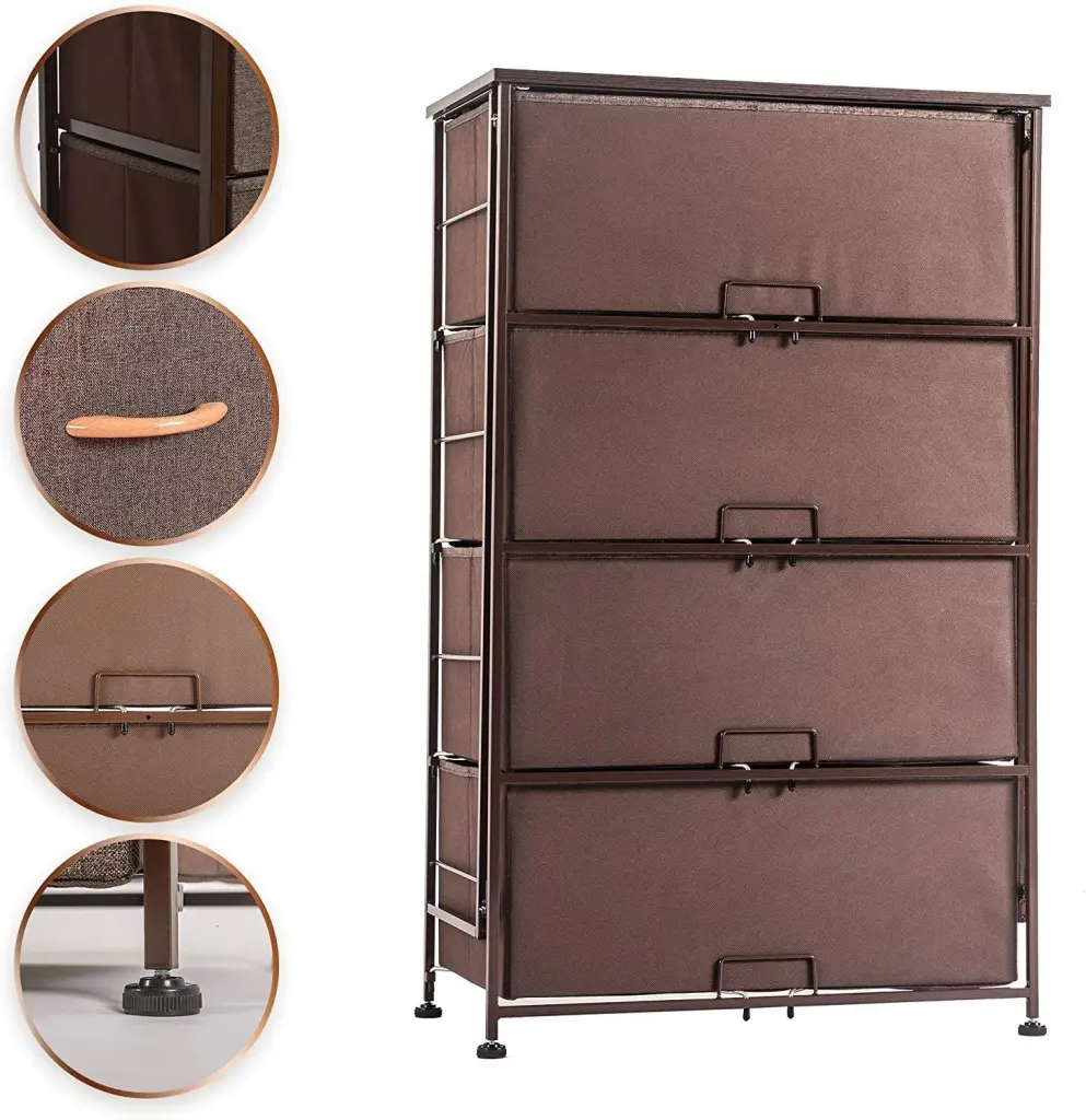 4-Drawer Vertical Storage Organizer Unit Easy Assembly and Space Saving w2181