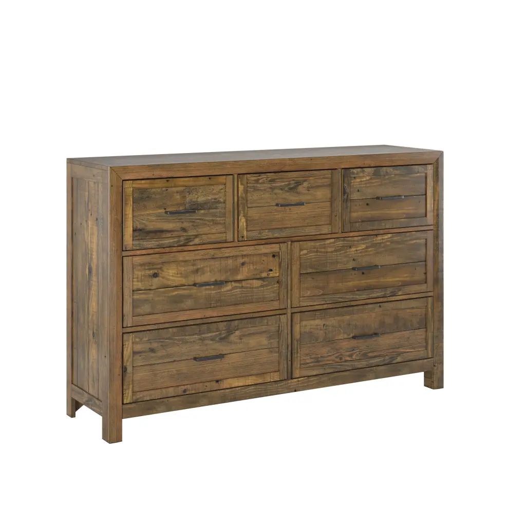 Lisque Brown 7 Drawer Dresser Solid Wood Bedroom Furniture wallace - bay