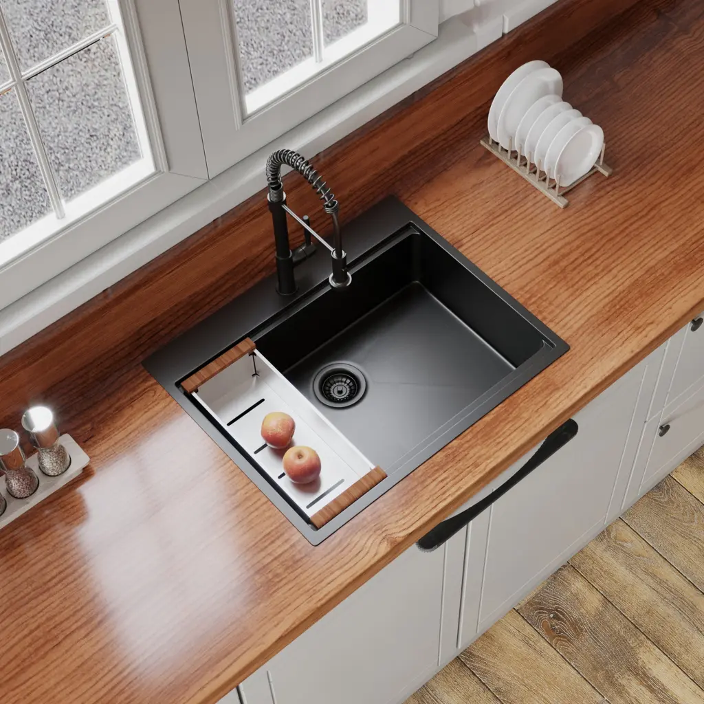 30 X 22 Inch Black Drop Kitchen Sink 16 Gauge Stainless Steel Workstation alwen