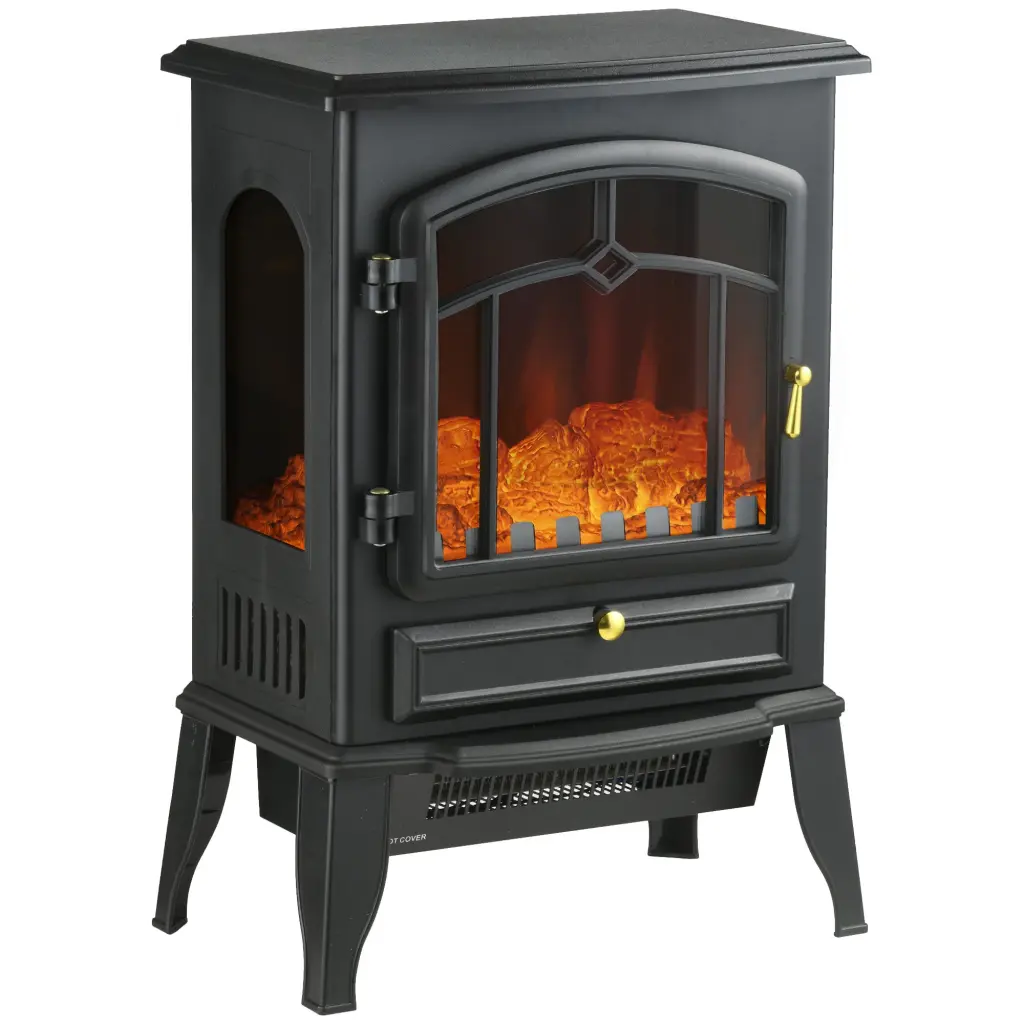 Homcom 22 Inch Freestanding Electric Fireplace Stove Heater aosom business