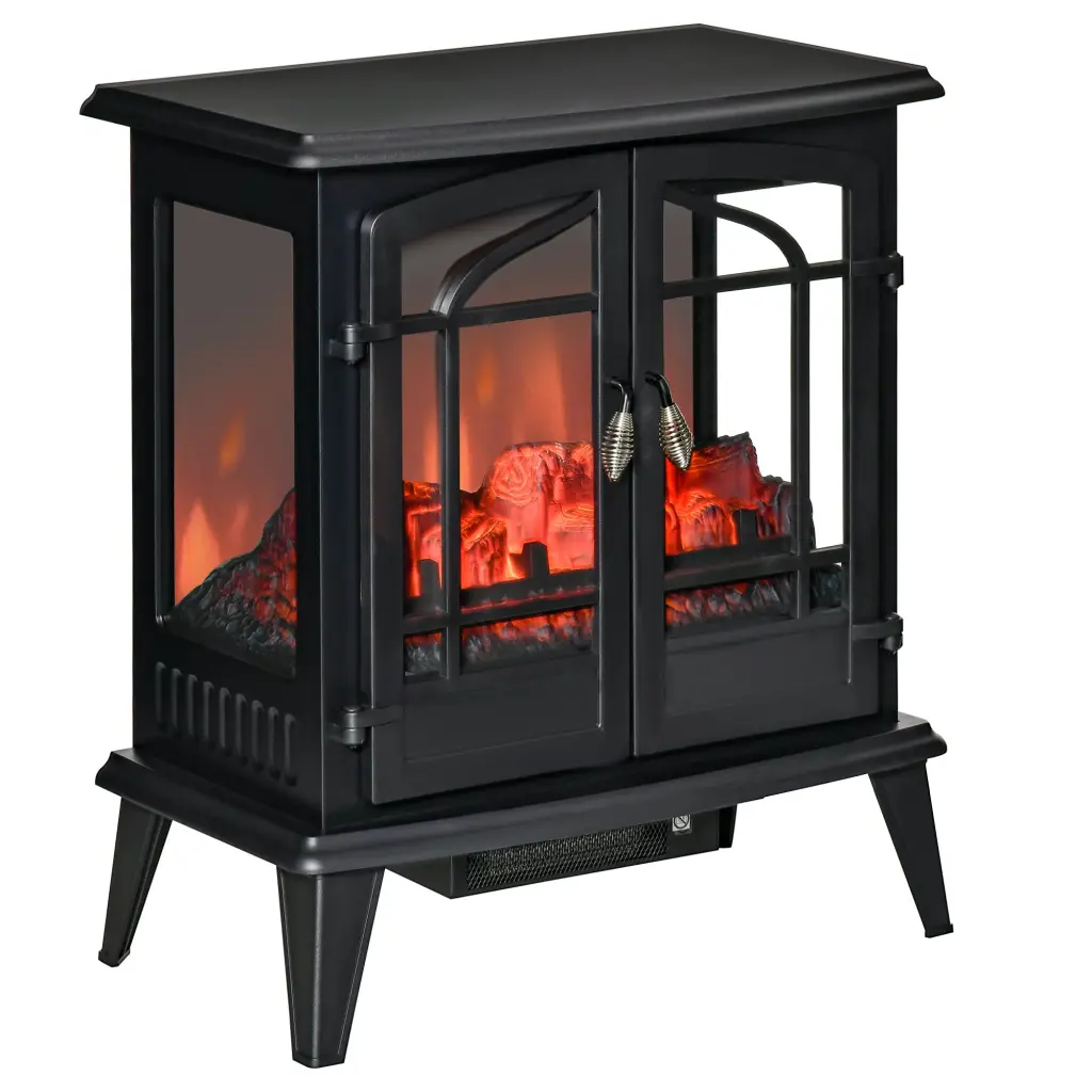 29 Inch Electric Fireplace Heater Freestanding Fire Place Stove Realistic Flame aosom business