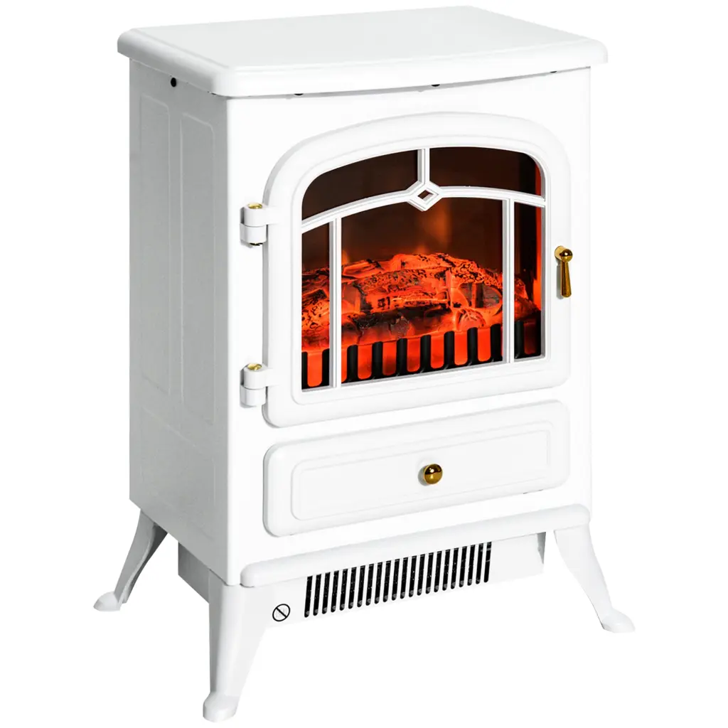 22 Inch Electric Fireplace Heater Freestanding Fireplace Stove Realistic Flame aosom business