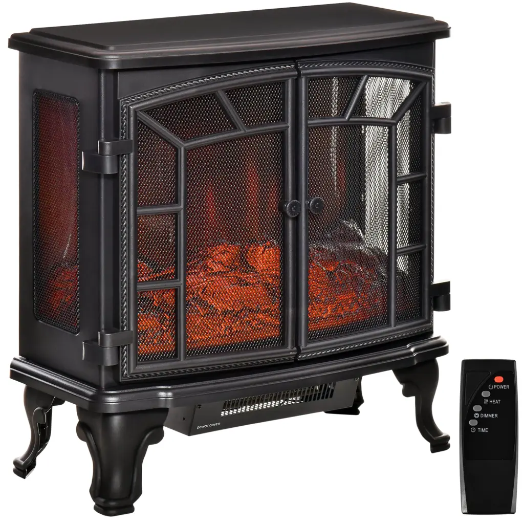 27 Inch Electric Fireplace Heater Realistic LED Flame Effect aosom business