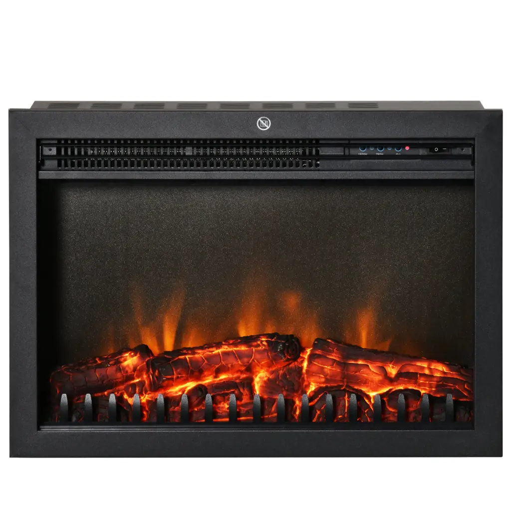 24 Inch Electric Fireplace Insert Retro Recessed Fireplace Heater Remote Control aosom business