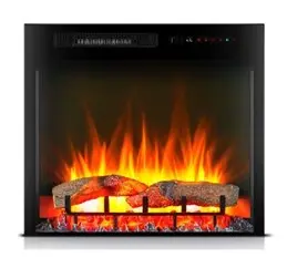 28 Inch Fireplace Insert 2822 LG Black Metallic Electric Fireplace b119