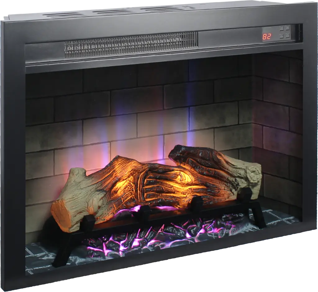 28 Inch Electric Fireplace Insert Multicolored Flames and Powder Coated Finish cambridge electrical manufacturing