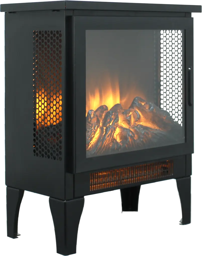 15 Inch Freestanding Electric Fireplace Stove Heater 3D Flame Effect - Portable Heater cambridge electrical manufacturing