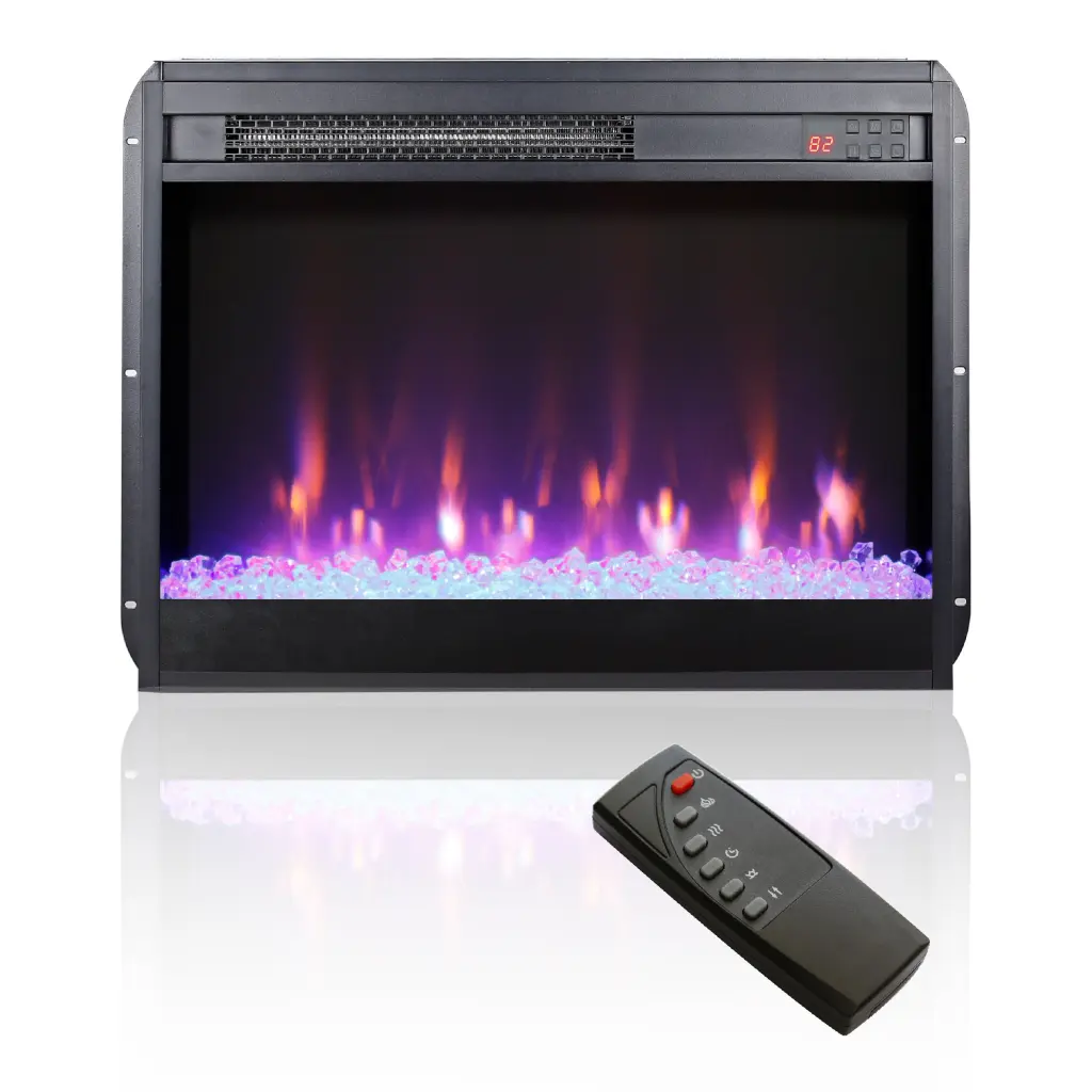 23 Inch Ultra Thin Electric Fireplace Insert Glass and Remote cambridge electrical manufacturing