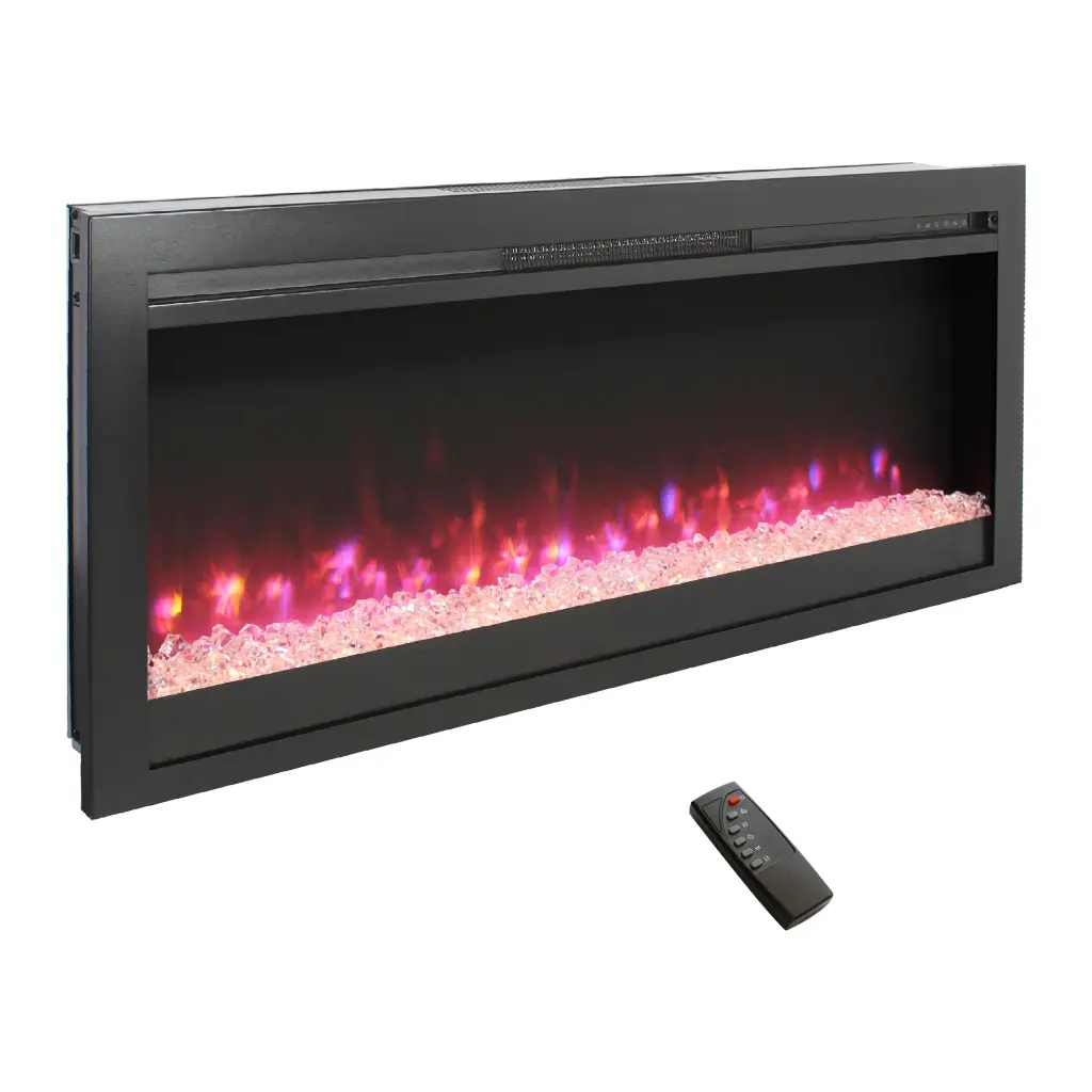 44 Inch Wall Recessed Electric Fireplace Remote and Multi Color cambridge electrical manufacturing