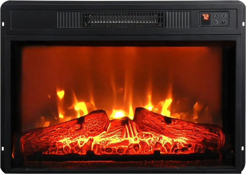 23 Inch Electric Fireplace 3D Infrared Black Fireplace Electric Insert Heater hong kong jiacheng