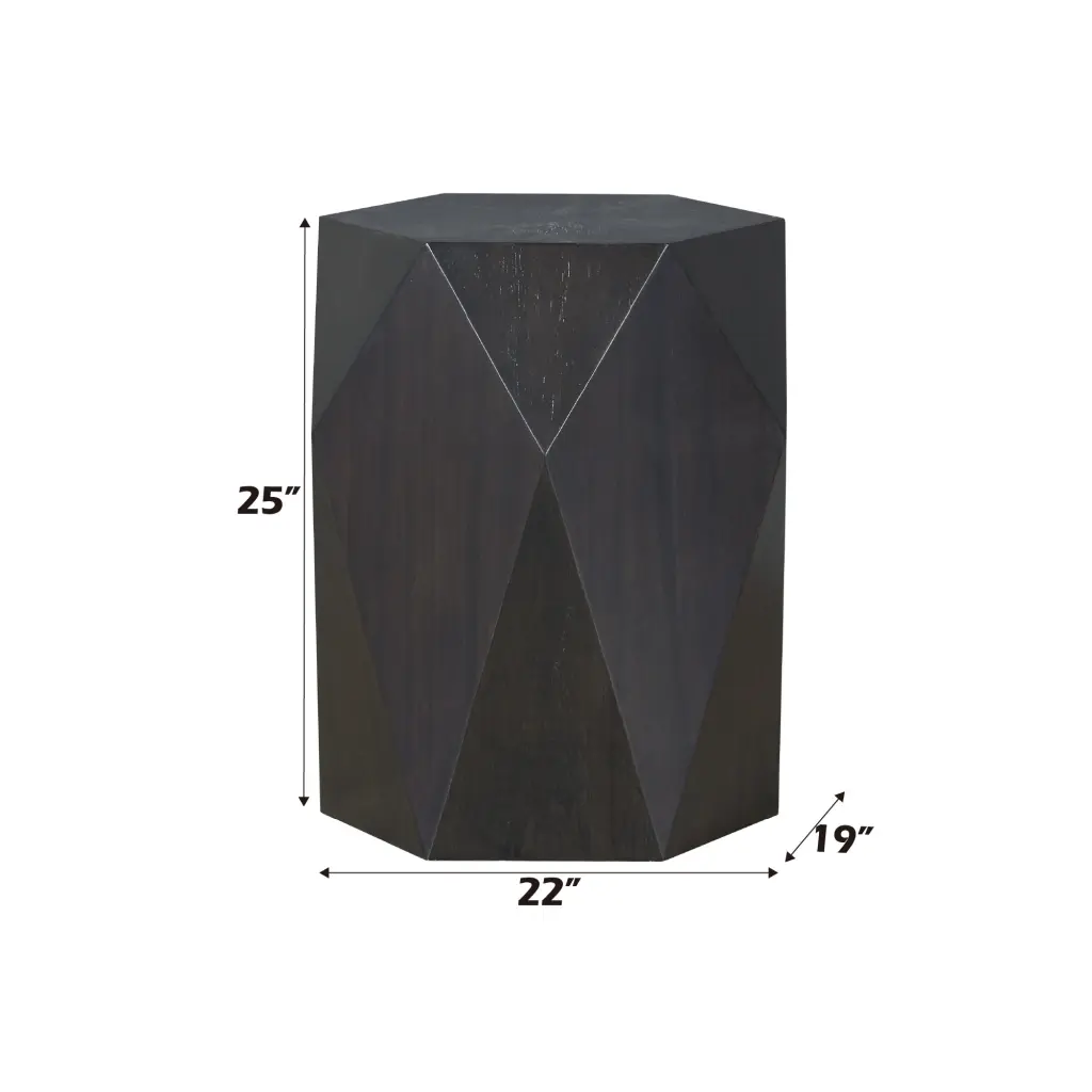 Hanniel Black Finish End Table Wood Nightstand LV02776 acme onsite store