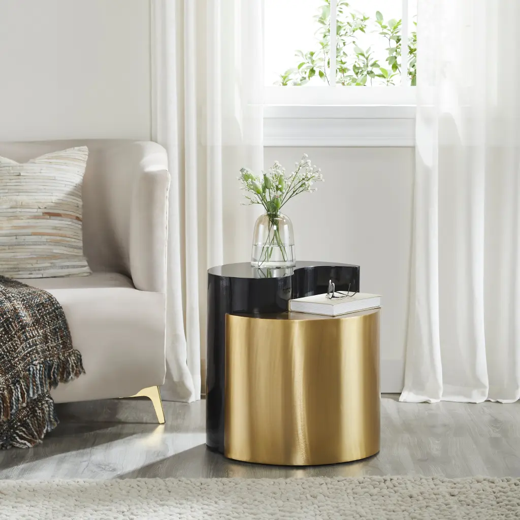 Ying Yang Modern Contemporary Style 2Pc End Table Made Ferrous Metal galaxy home furnishings