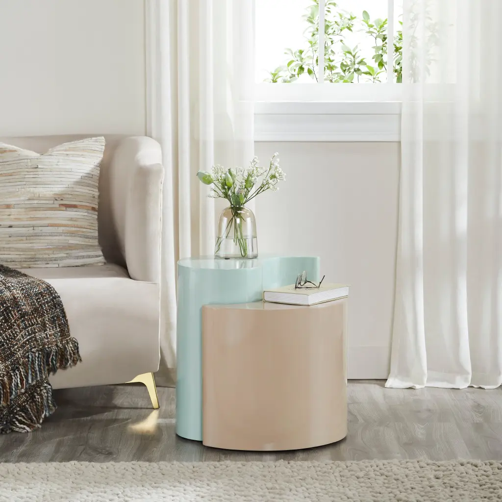 Ying Yang Modern & Contemporary Style 2 Piece End Table Ferrous Metal galaxy home furnishings