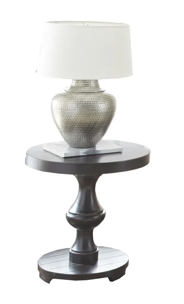 Dory Round End Table Brown Wood Living Room Bedroom steve silver furniture