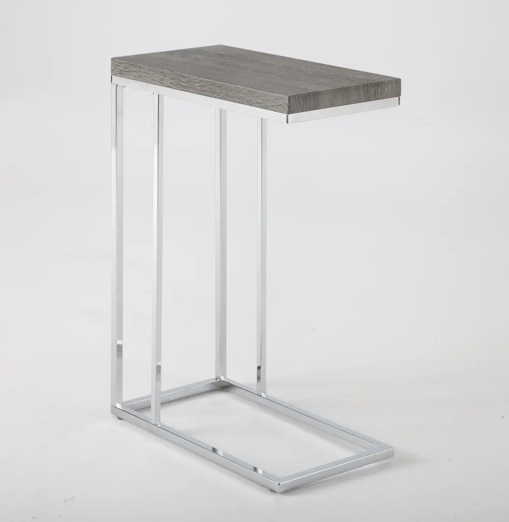 Lucia Chairside End Table Gray Iron Side Table steve silver furniture