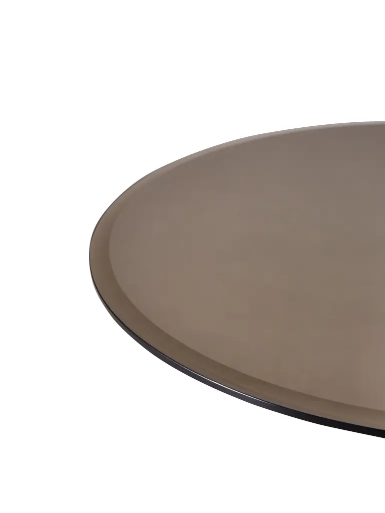 End Table Crystal Top Side End Drink Table Tall Modern Round Accent Metal Base w1911