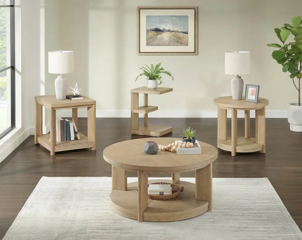 C Tan End Table Tan Solid Timber wallace - bay