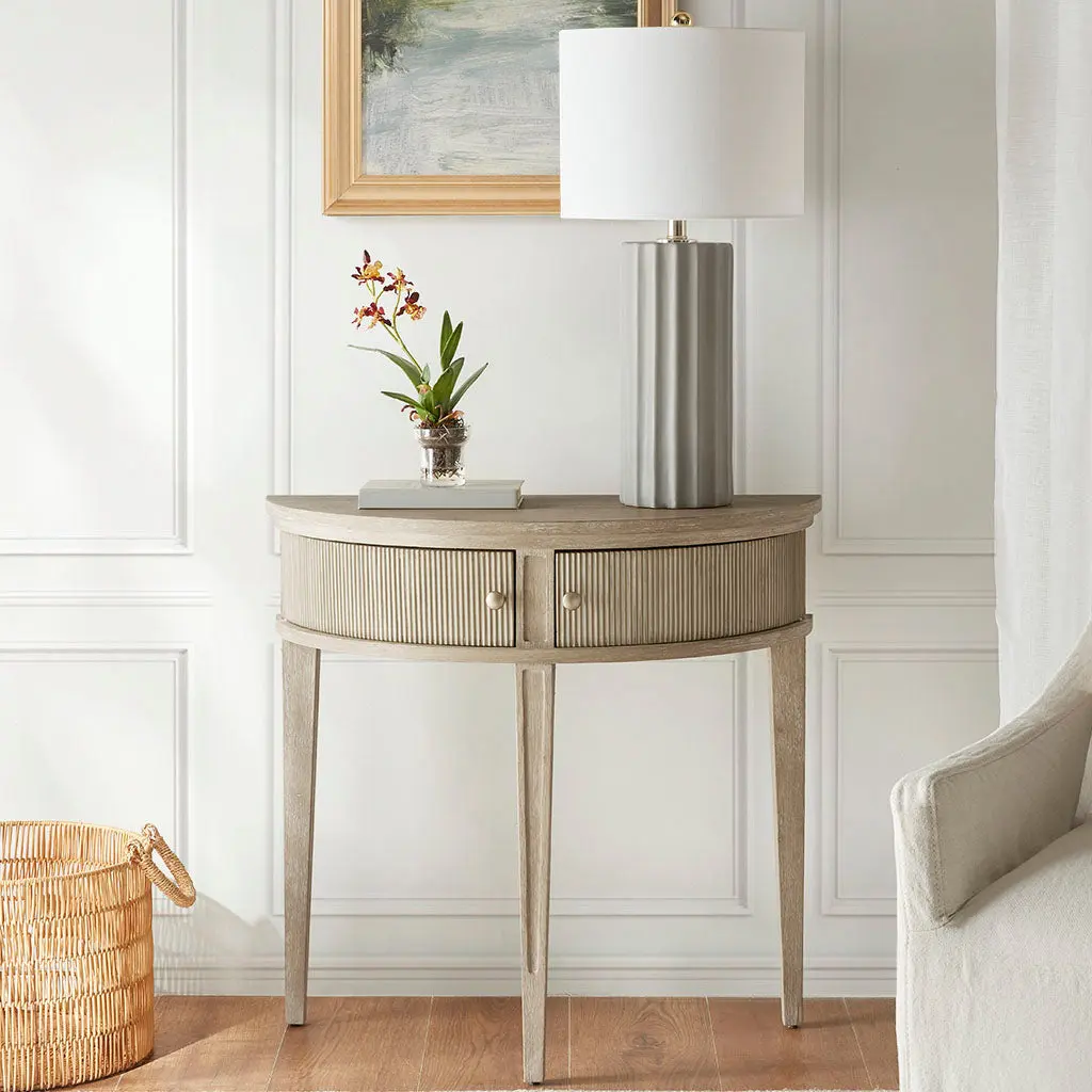 Storage Console Table 31 Inch Wide Reclaimed Wheat Timber Entryway Table jla