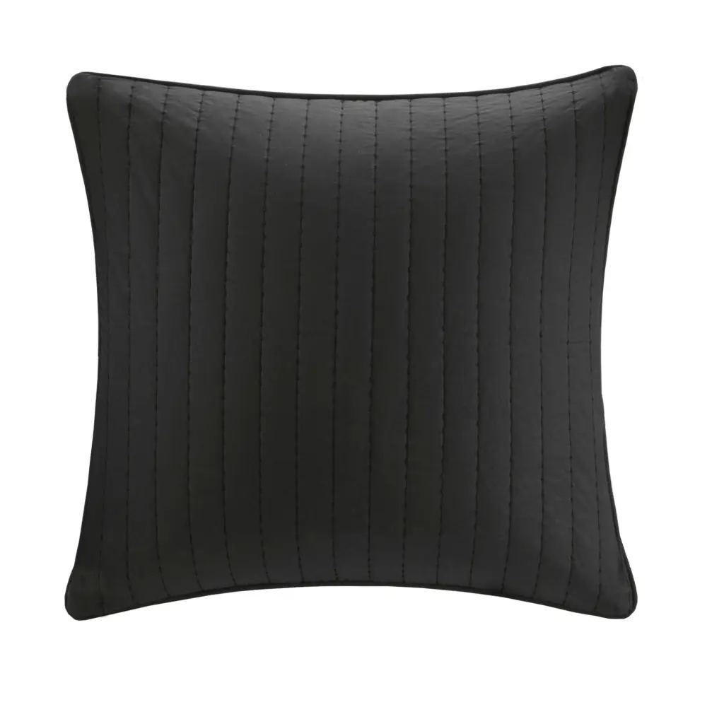 Cotton Quilted Euro Sham Black Euro Sham Pillow Cover Bedroom Decor jla