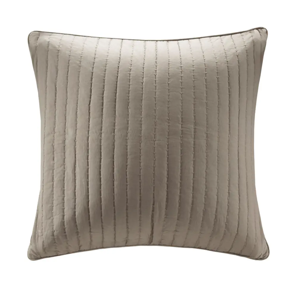 Cotton Quilted Euro Sham Taupe Euro Sham Taupe Cotton jla